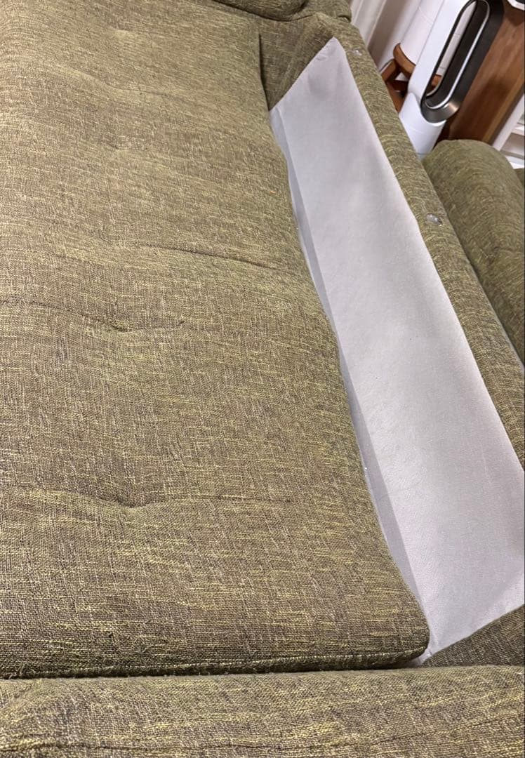 オリーブグリーン 布製モダンソファ