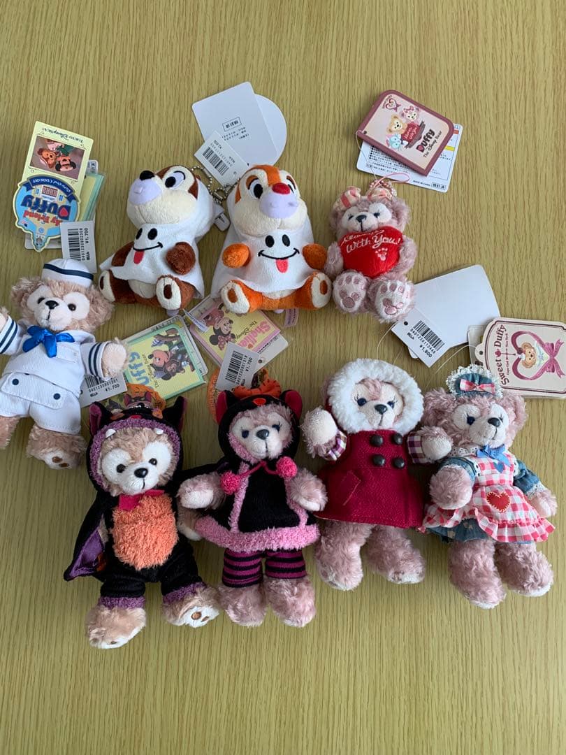 ディズニーぬいぐるみバッジストラップキーチェーンまとめ売りダッフィーシェリーメイ
