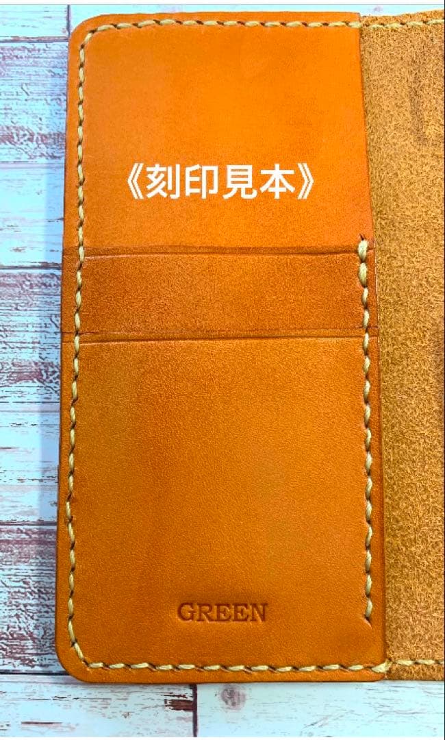 栃木レザー　ネイビー　iPhoneケース　スマホケース　本革　手帳型　ポケット付