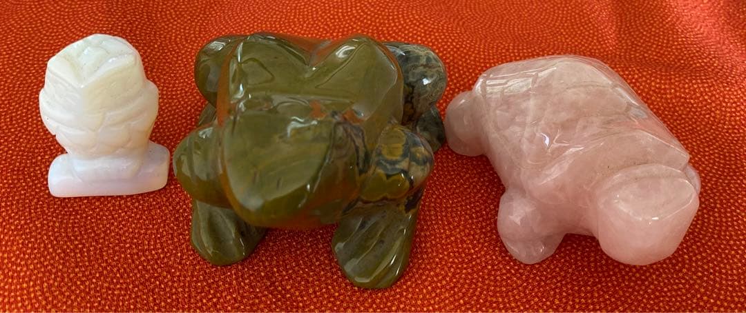 パワーストーン カエル、海亀とフクロウ3点セット