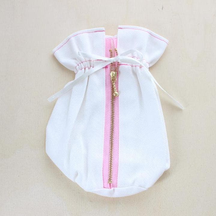 骨壷セット 5寸 白並 骨壷 覆い袋 ピンク ZIP（ジップ）