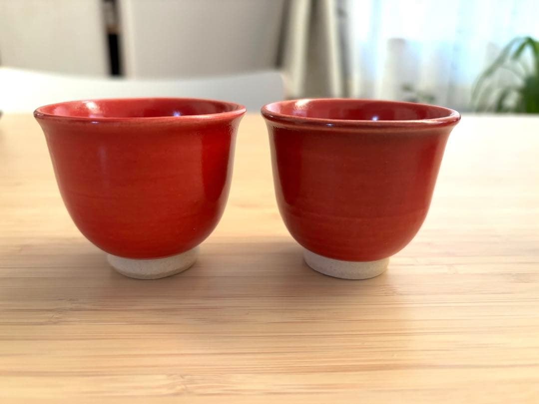 大嶺工房 チューカーセット 急須 湯呑み 新品未使用 赤