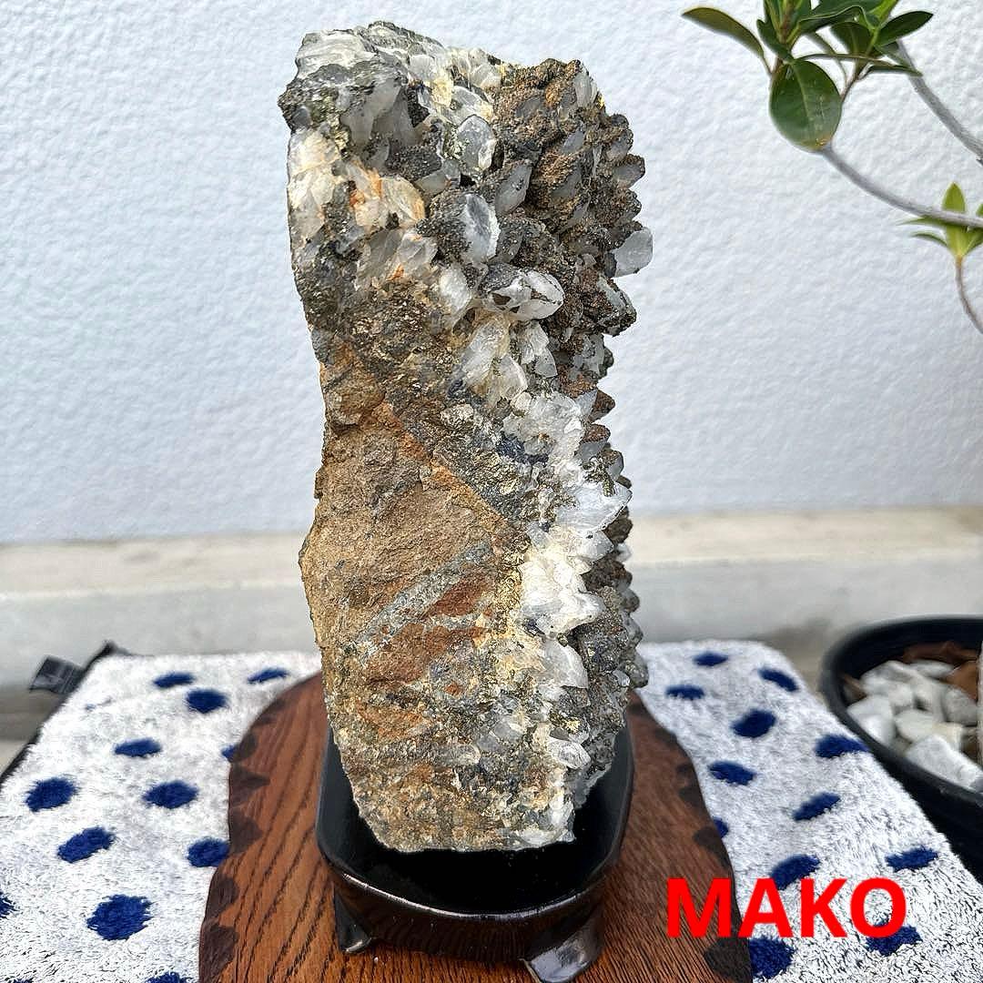 M1757☆パイライト共生水晶クラスター7.8Kg☆尾太鉱山産☆N50503-A