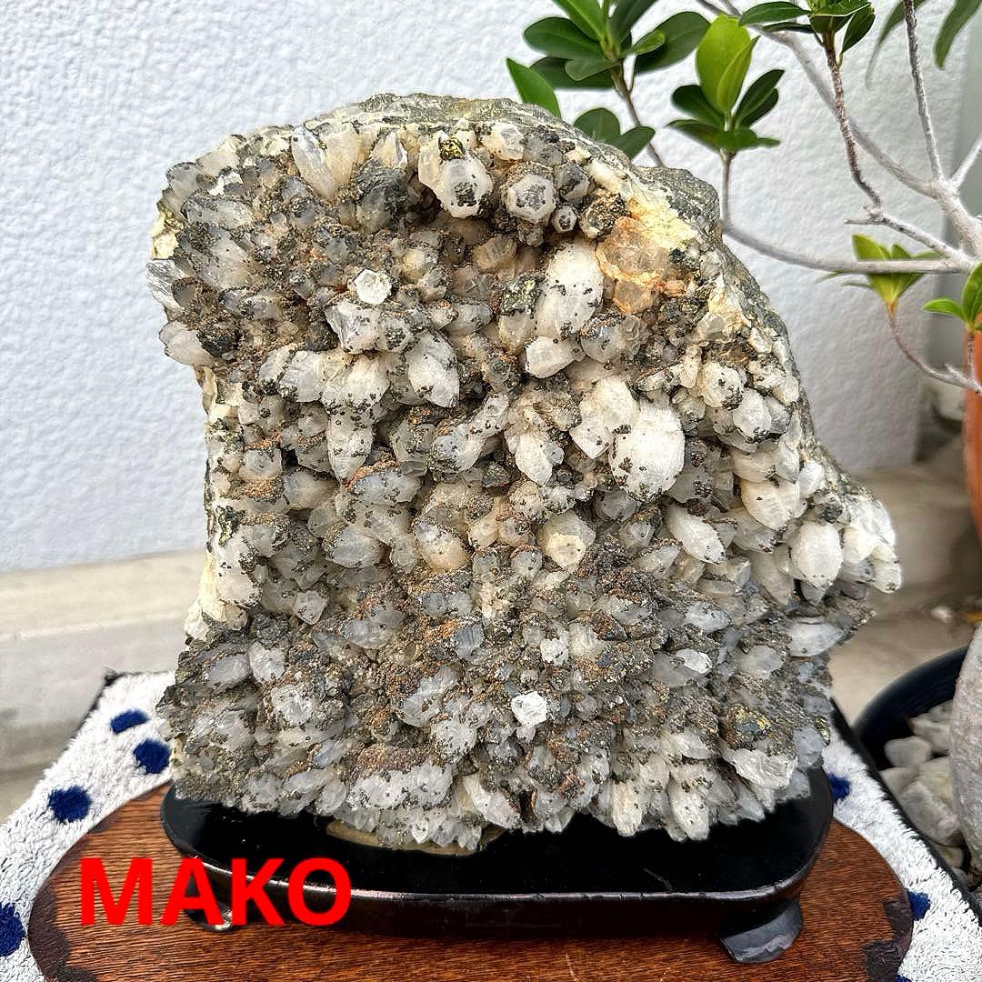 M1757☆パイライト共生水晶クラスター7.8Kg☆尾太鉱山産☆N50503-A
