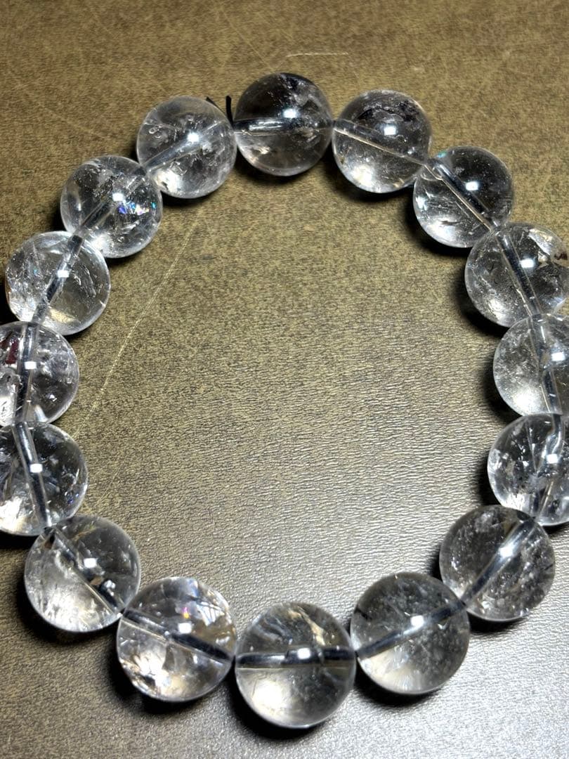 【新入荷】　ハーキマーダイヤモンドブレス約13.7㎜（新品）透明感抜群！高品質