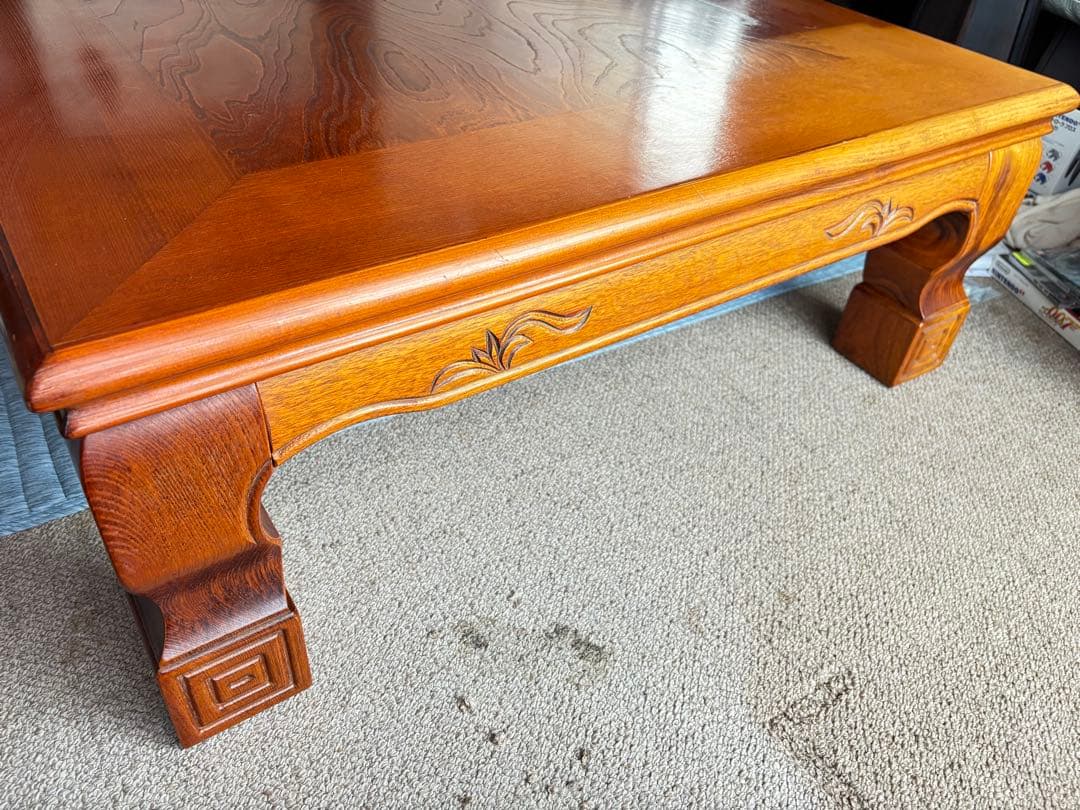 木製座卓 自然な木目 光沢仕上げ