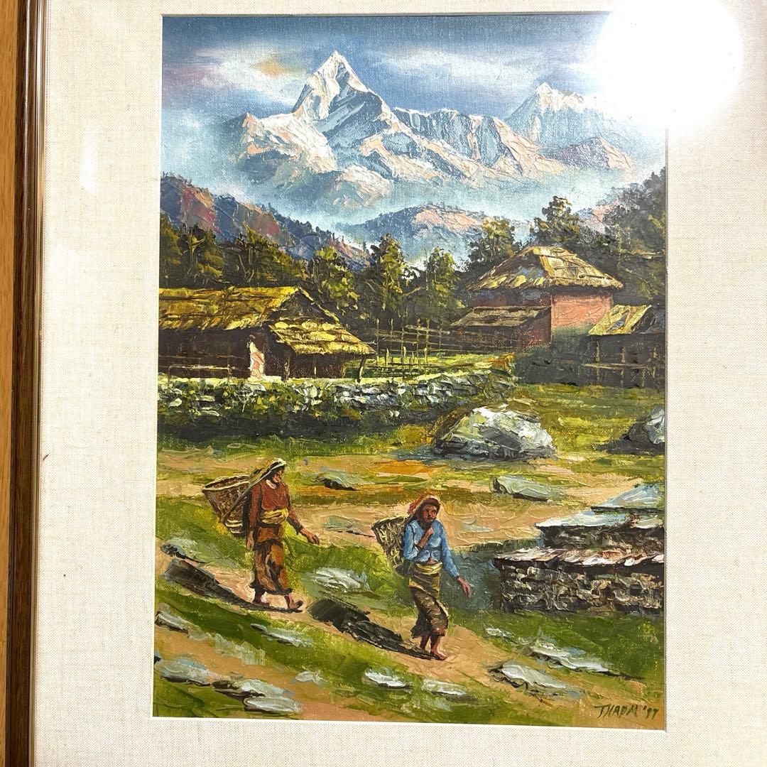THAPA 油絵　ヒマラヤ山脈