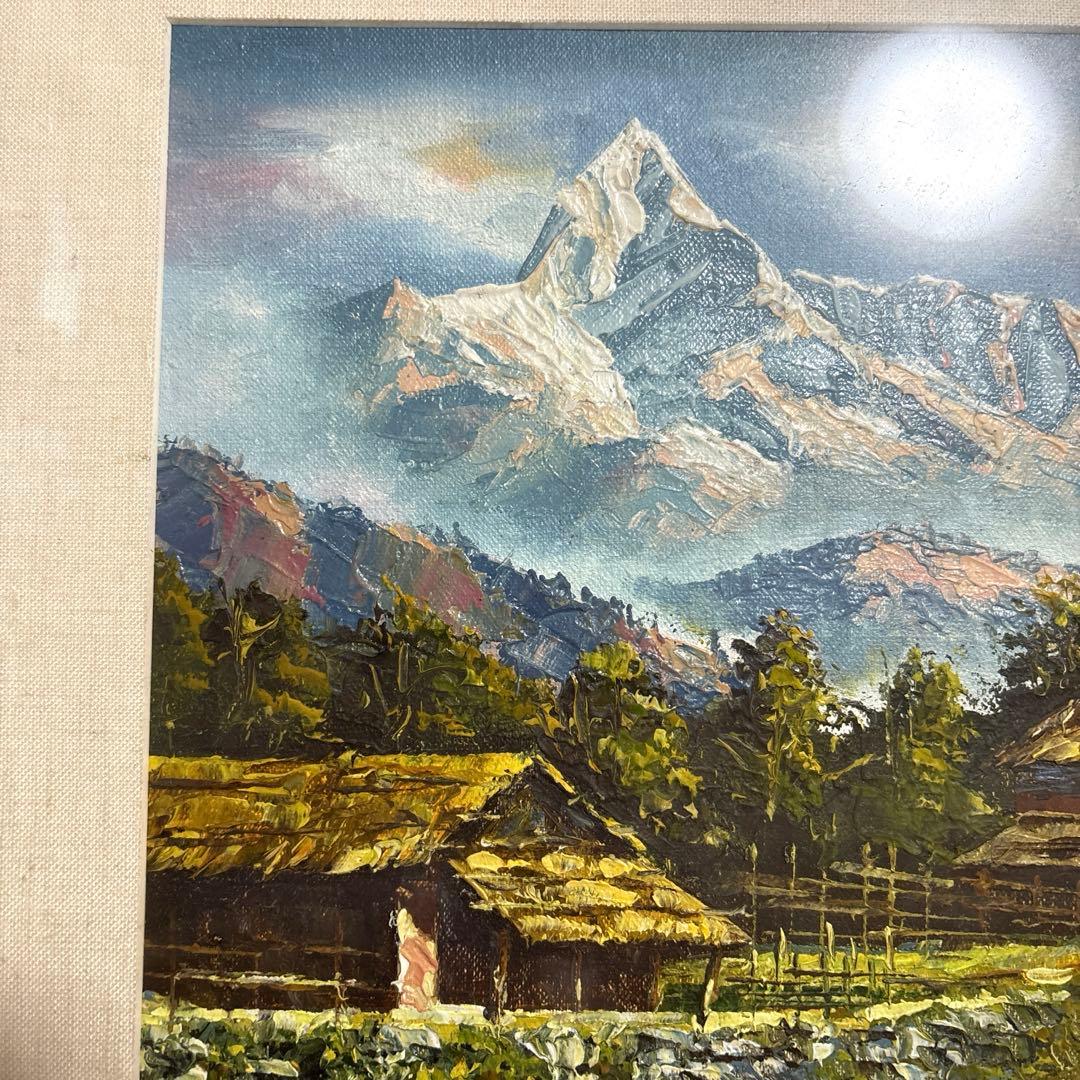 THAPA 油絵　ヒマラヤ山脈