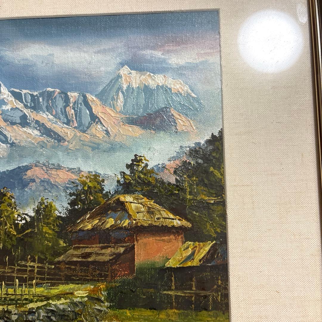 THAPA 油絵　ヒマラヤ山脈