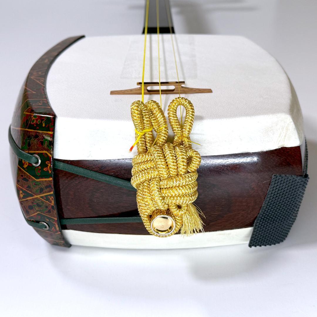 【高級仕様】金ホゾ（金ボソ）綾杉胴 津軽三味線 太棹｜整備済 津38