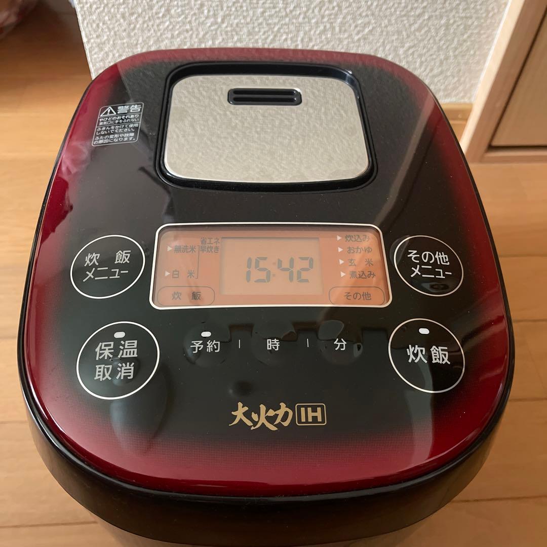 情熱価格×IRIS 米屋がこだわった5.5合大火力IH炊飯器 ブラック 1.0L
