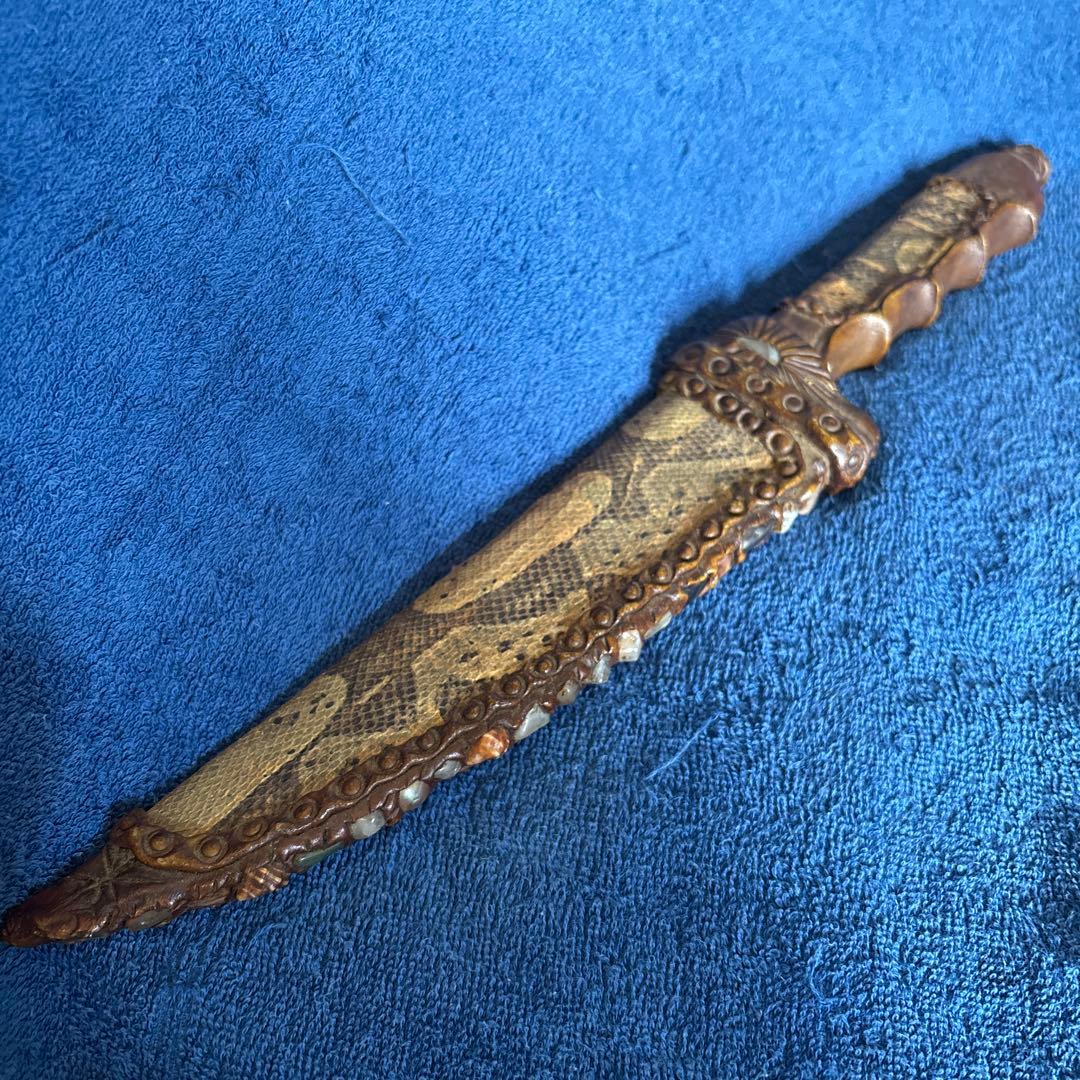 ⬛︎蛇革⬛︎TRAMONTINA⬛︎アンティークナイフ⬛︎ヘビ皮ニシキへび装飾骨董⬛︎