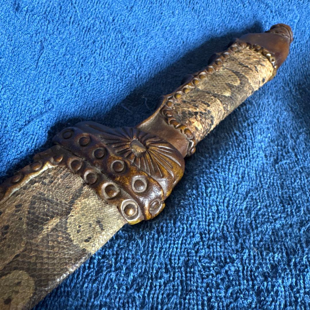 ⬛︎蛇革⬛︎TRAMONTINA⬛︎アンティークナイフ⬛︎ヘビ皮ニシキへび装飾骨董⬛︎