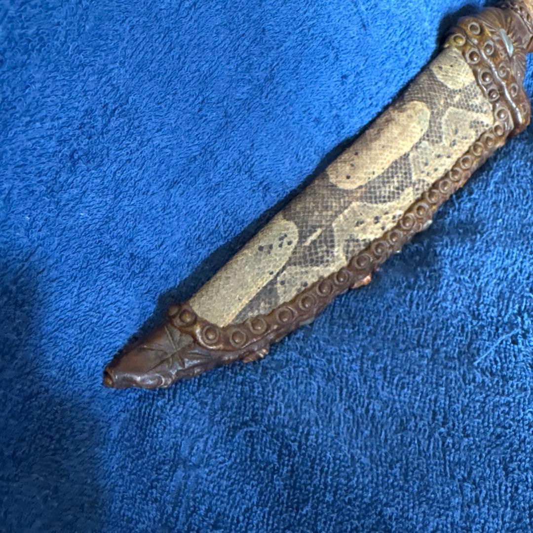 ⬛︎蛇革⬛︎TRAMONTINA⬛︎アンティークナイフ⬛︎ヘビ皮ニシキへび装飾骨董⬛︎