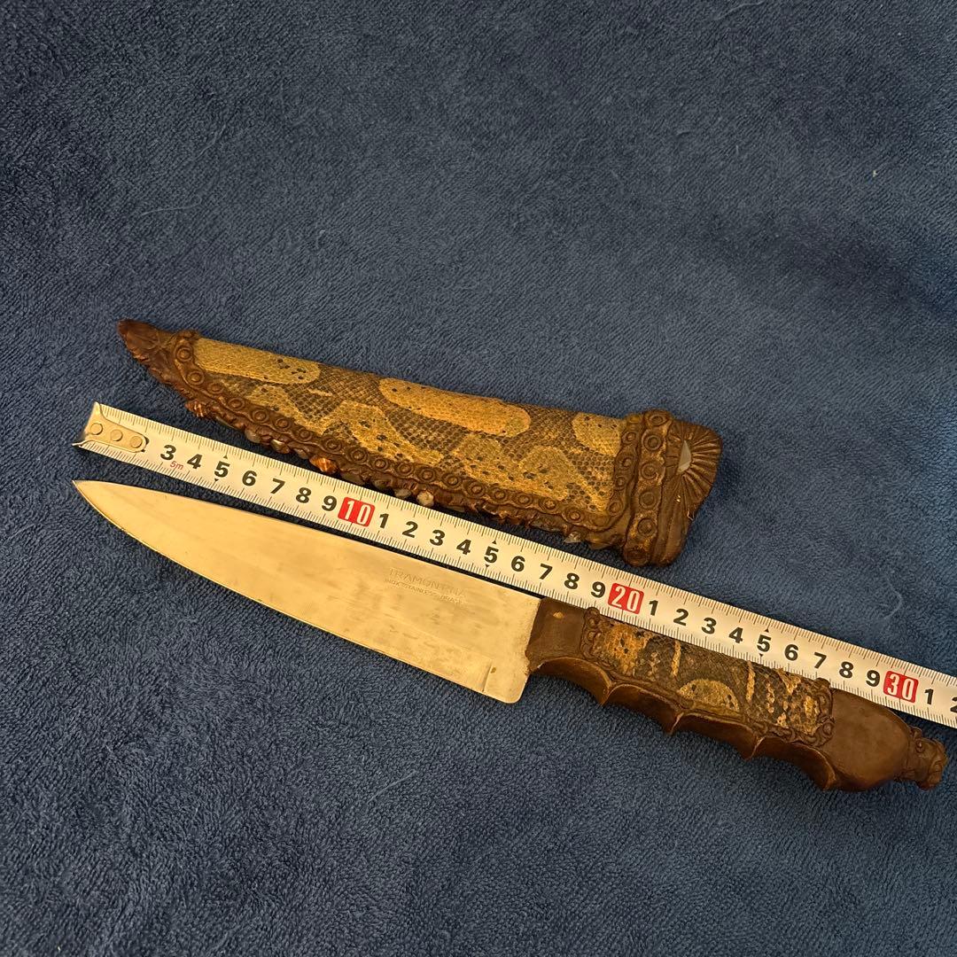 ⬛︎蛇革⬛︎TRAMONTINA⬛︎アンティークナイフ⬛︎ヘビ皮ニシキへび装飾骨董⬛︎