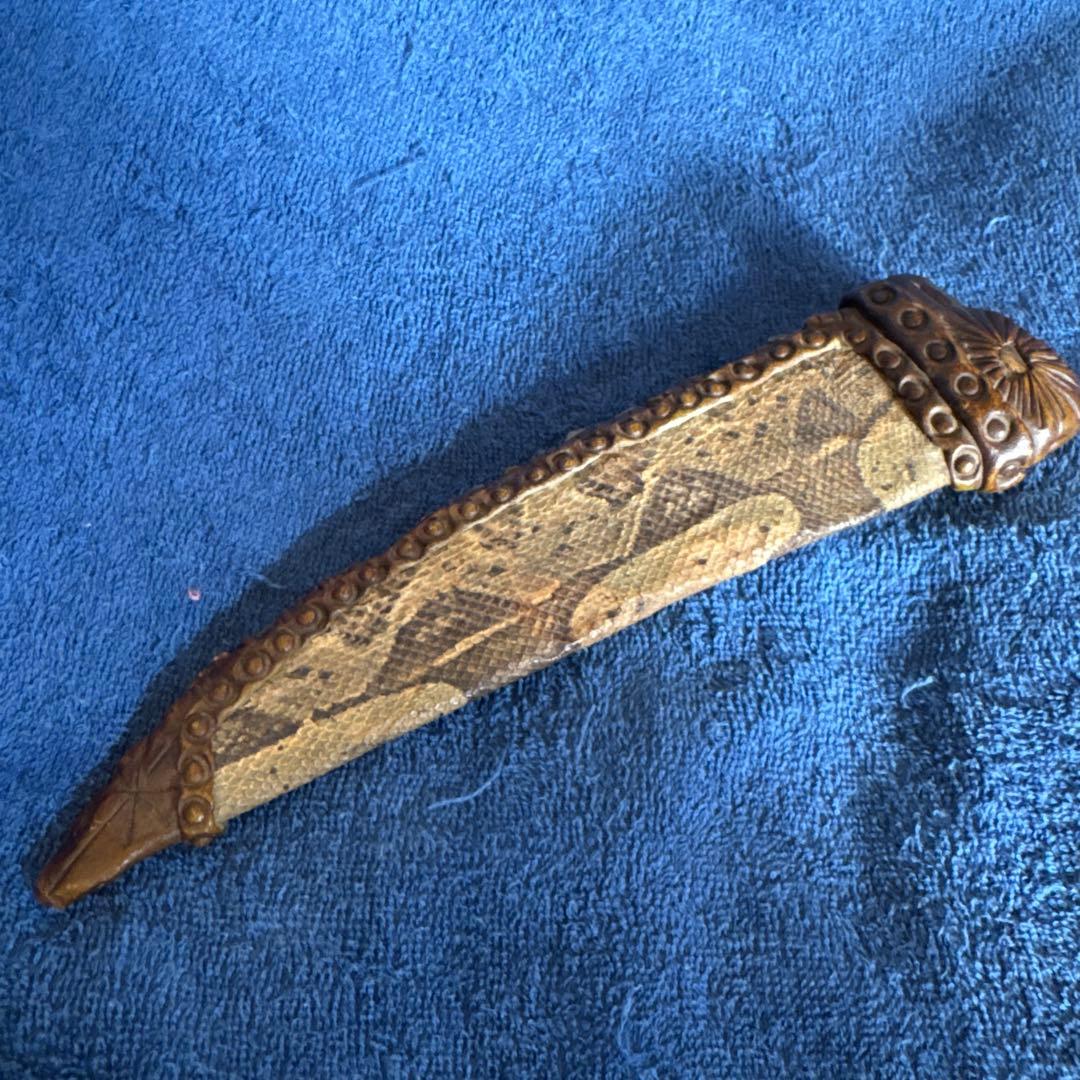 ⬛︎蛇革⬛︎TRAMONTINA⬛︎アンティークナイフ⬛︎ヘビ皮ニシキへび装飾骨董⬛︎