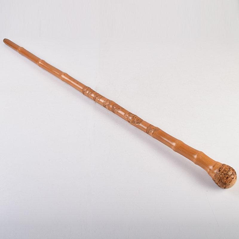 溶けたアイス　古竹　吉明刀　人物鼠彫　杖　長さ約87cm　V　R9068