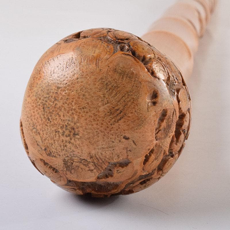 溶けたアイス　古竹　吉明刀　人物鼠彫　杖　長さ約87cm　V　R9068