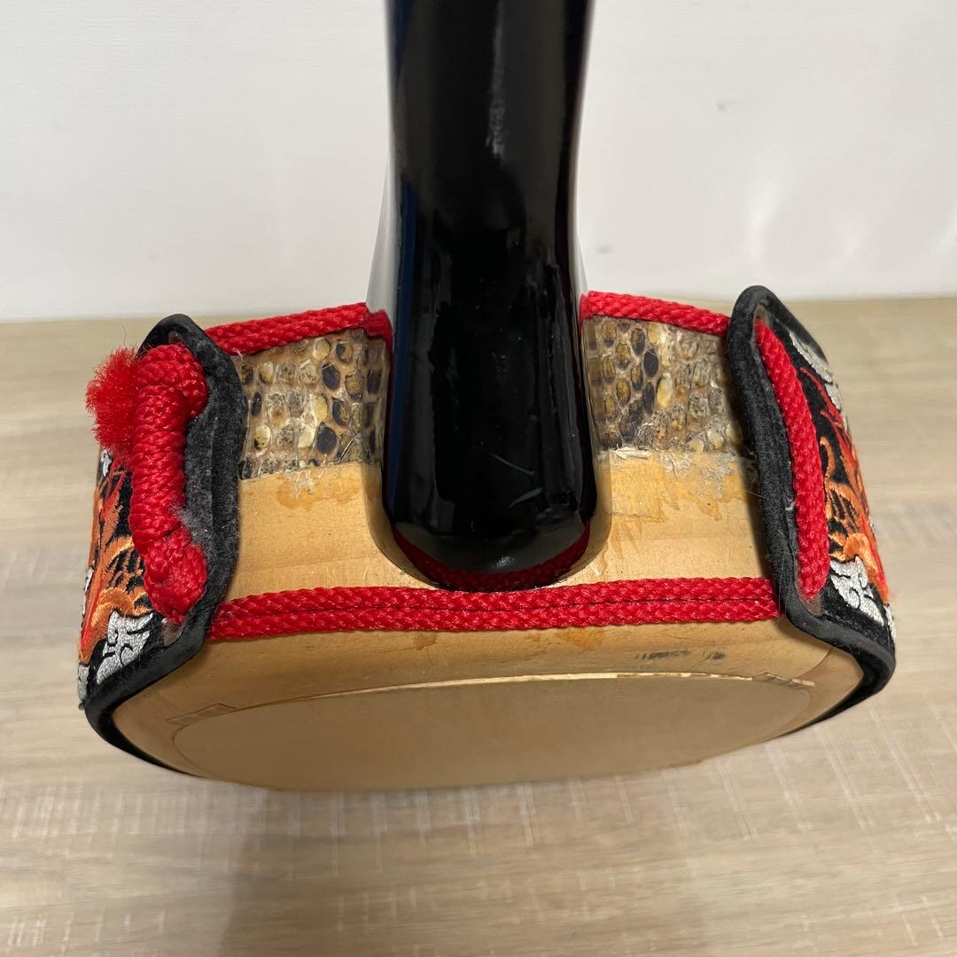 沖縄三線 本蛇皮 三味線 胴巻き 和楽器　★ソフトケース付き★