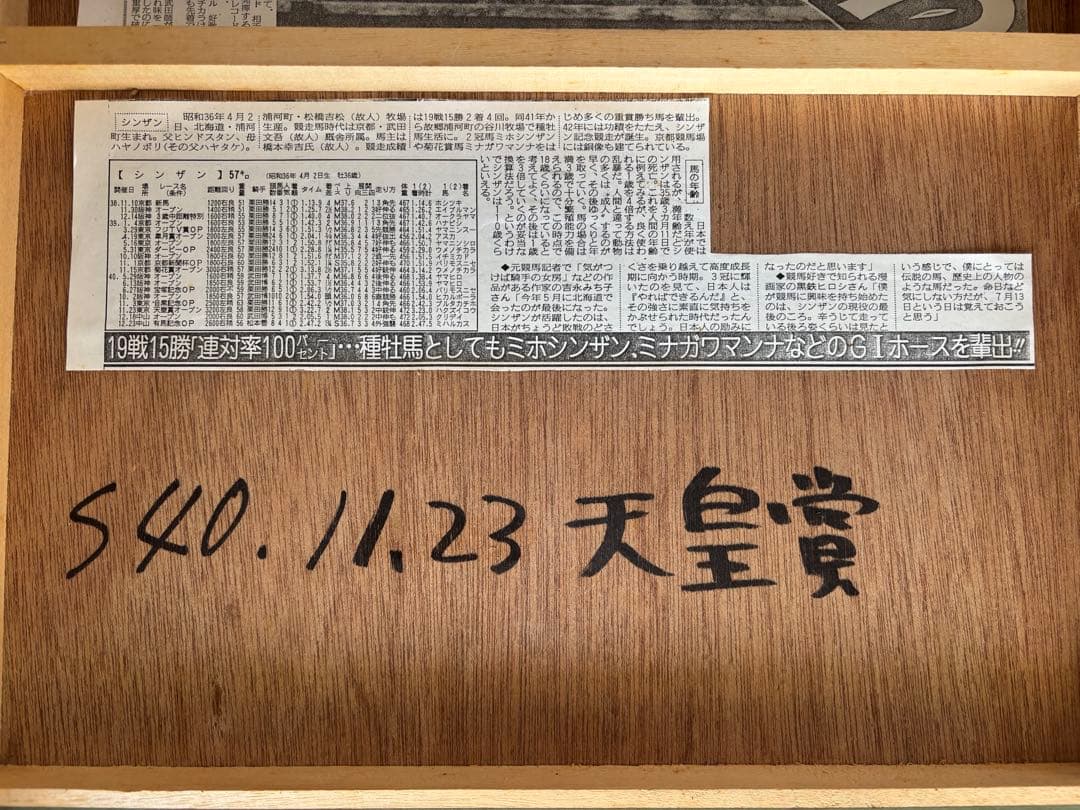 シンザン　昭和40年天皇賞 競馬パネル 日刊スポーツ