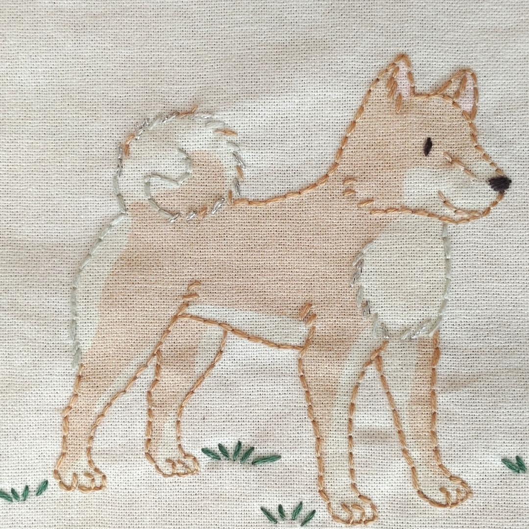 【完成品】ステッチクロス＜十二支の動物たち＞ 約60×47cm