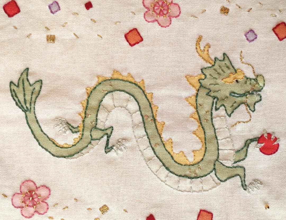 【完成品】ステッチクロス＜十二支の動物たち＞ 約60×47cm