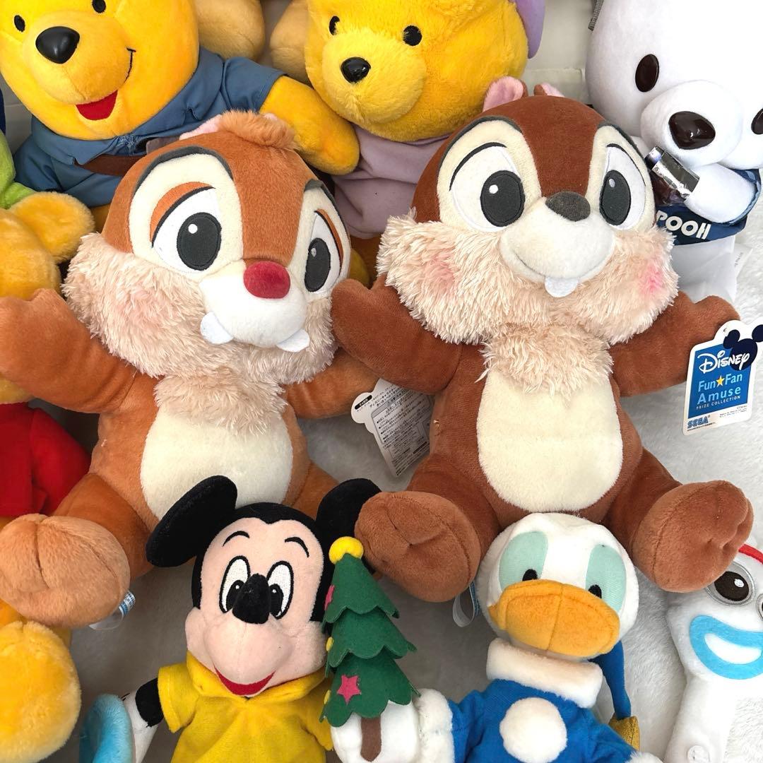 【Disney】キャラクター　プーさん　アナ雪　ミッキー　ぬいぐるみ30体まとめ