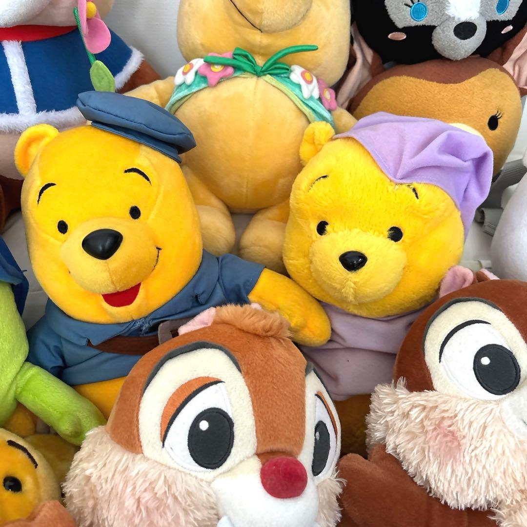 【Disney】キャラクター　プーさん　アナ雪　ミッキー　ぬいぐるみ30体まとめ