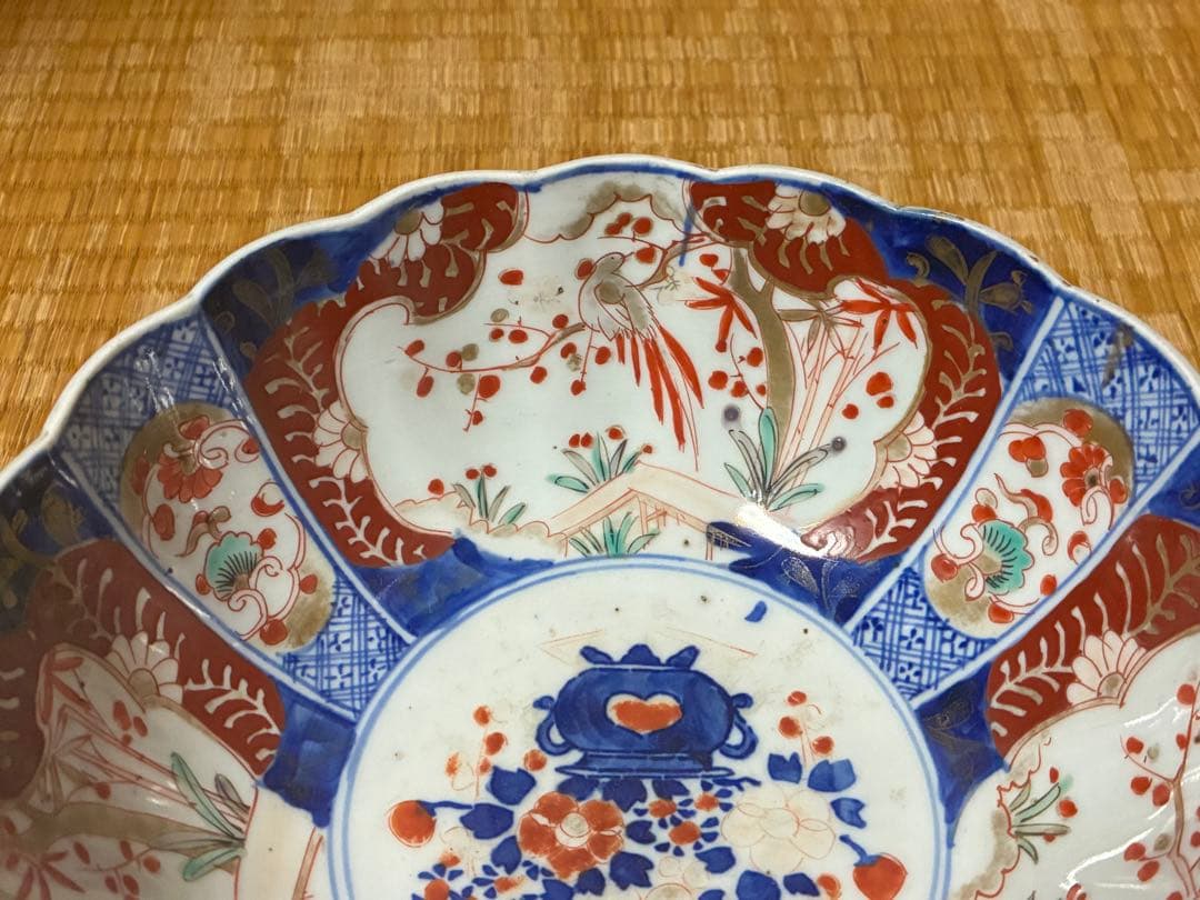 古伊万里 色絵 金彩 花鳥紋 三ツ組鉢