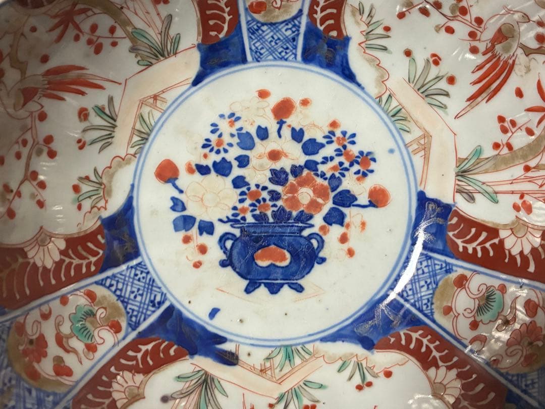 古伊万里 色絵 金彩 花鳥紋 三ツ組鉢