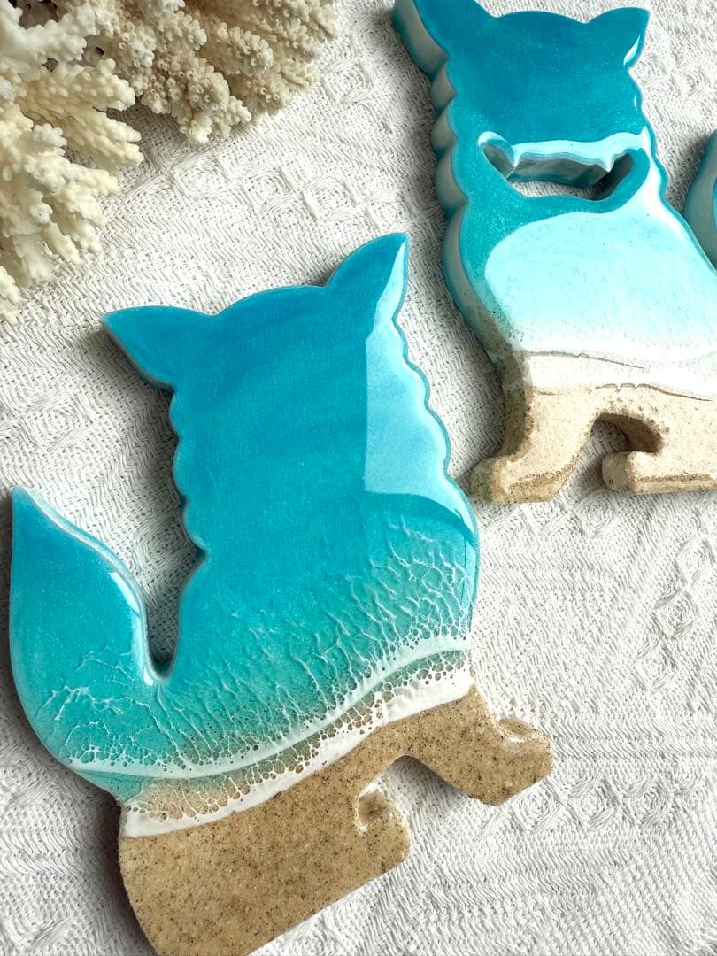 半額セール自立　海レジン　シーサー　沖縄