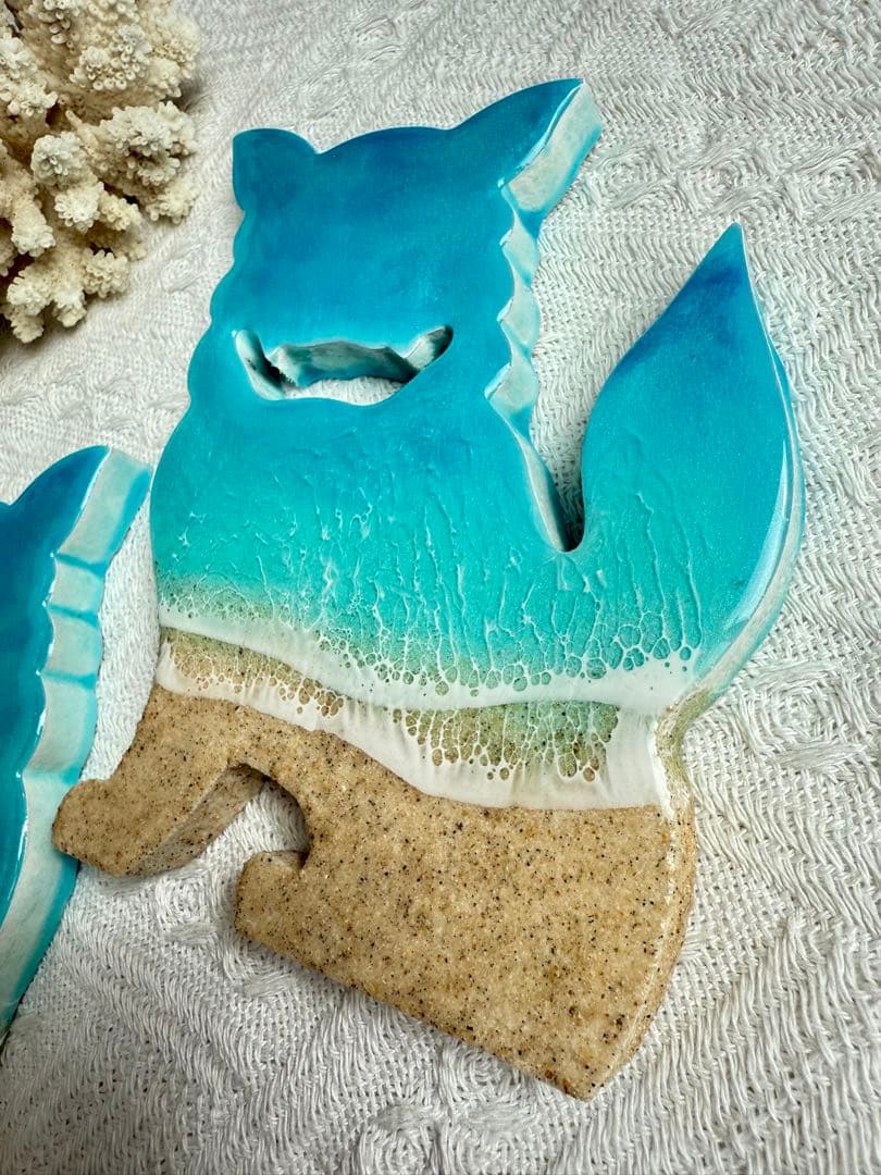 半額セール自立　海レジン　シーサー　沖縄