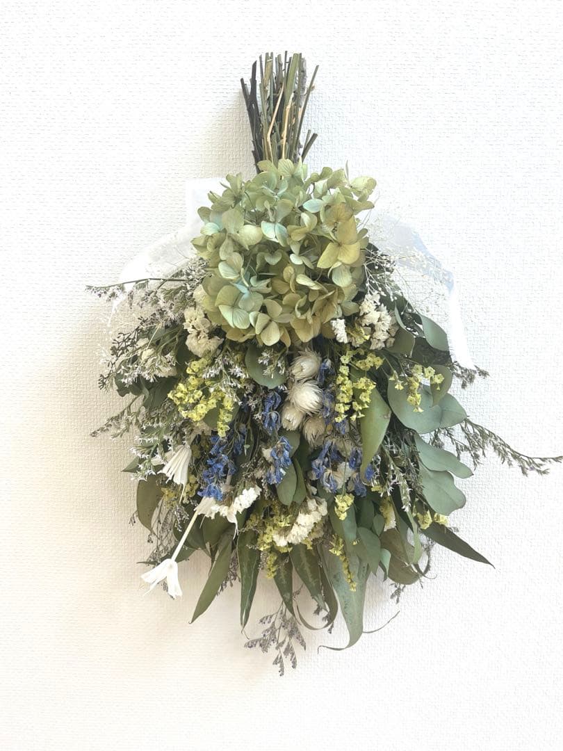 ♡ドライフラワー♡初夏の爽やかスワッグ♡秋色紫陽花のスワッグ♡