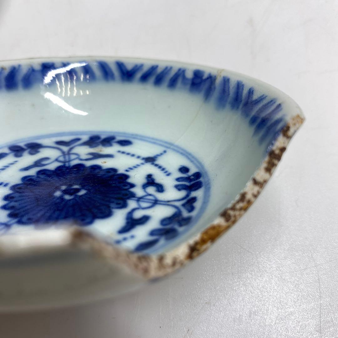 中国明時代　古染付小皿　口径8.8cm 東K7-1207② タコサ