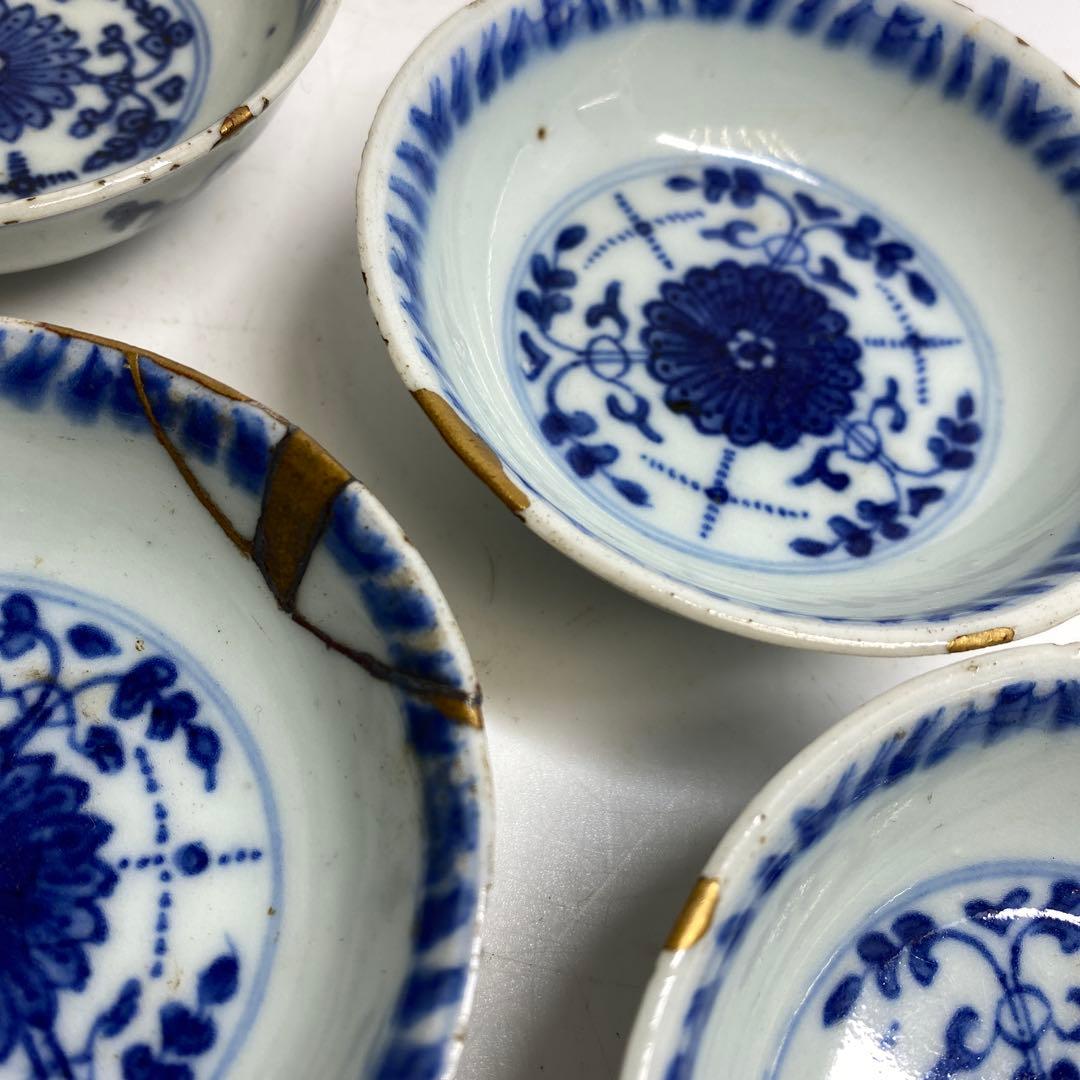 中国明時代　古染付小皿　口径8.8cm 東K7-1207② タコサ