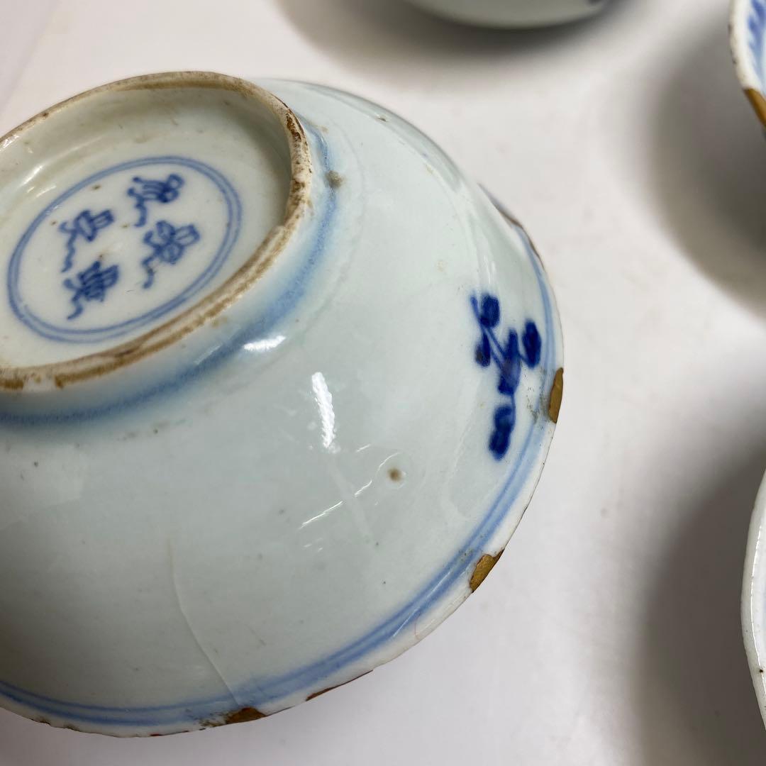 中国明時代　古染付小皿　口径8.8cm 東K7-1207② タコサ