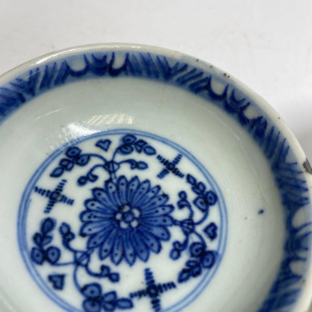 中国明時代　古染付小皿　口径8.8cm 東K7-1207② タコサ