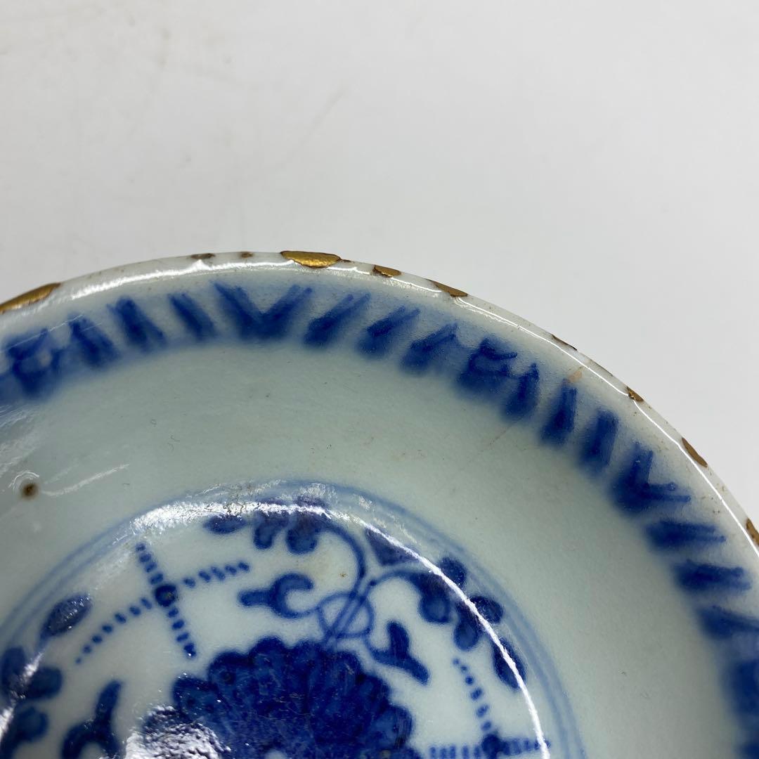 中国明時代　古染付小皿　口径8.8cm 東K7-1207② タコサ