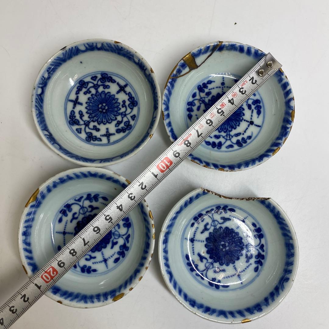 中国明時代　古染付小皿　口径8.8cm 東K7-1207② タコサ