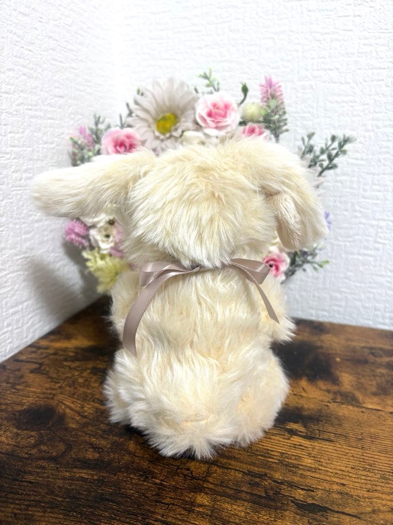 ハンドメイドぬいぐるみ ベージュたれ耳うさぎ ちいさめ 寄り添ううさぎ 一点もの