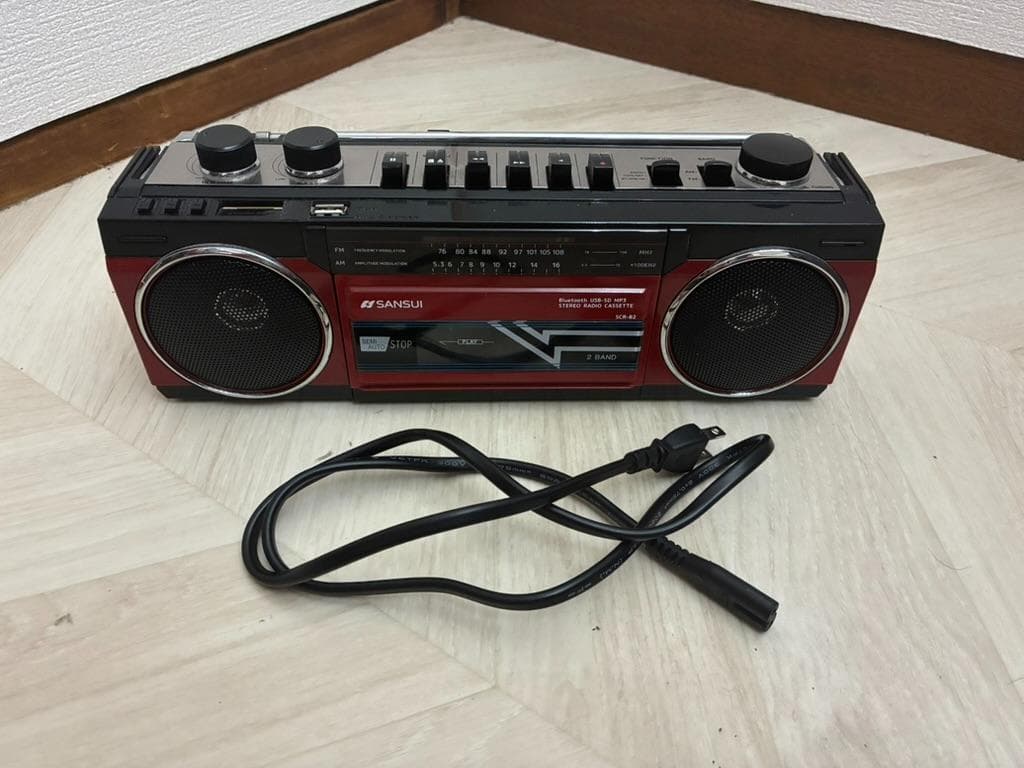 SANSUI SCR-B2 ラジカセ Bluetooth 赤
