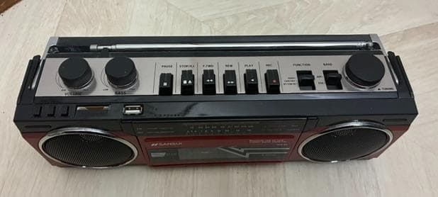 SANSUI SCR-B2 ラジカセ Bluetooth 赤