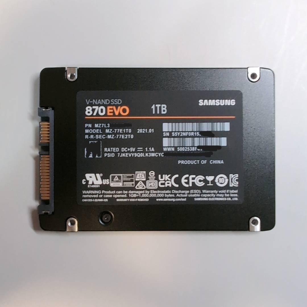 【美品・寿命99%以上】Samsung 870 EVO 1TB SATA SSD