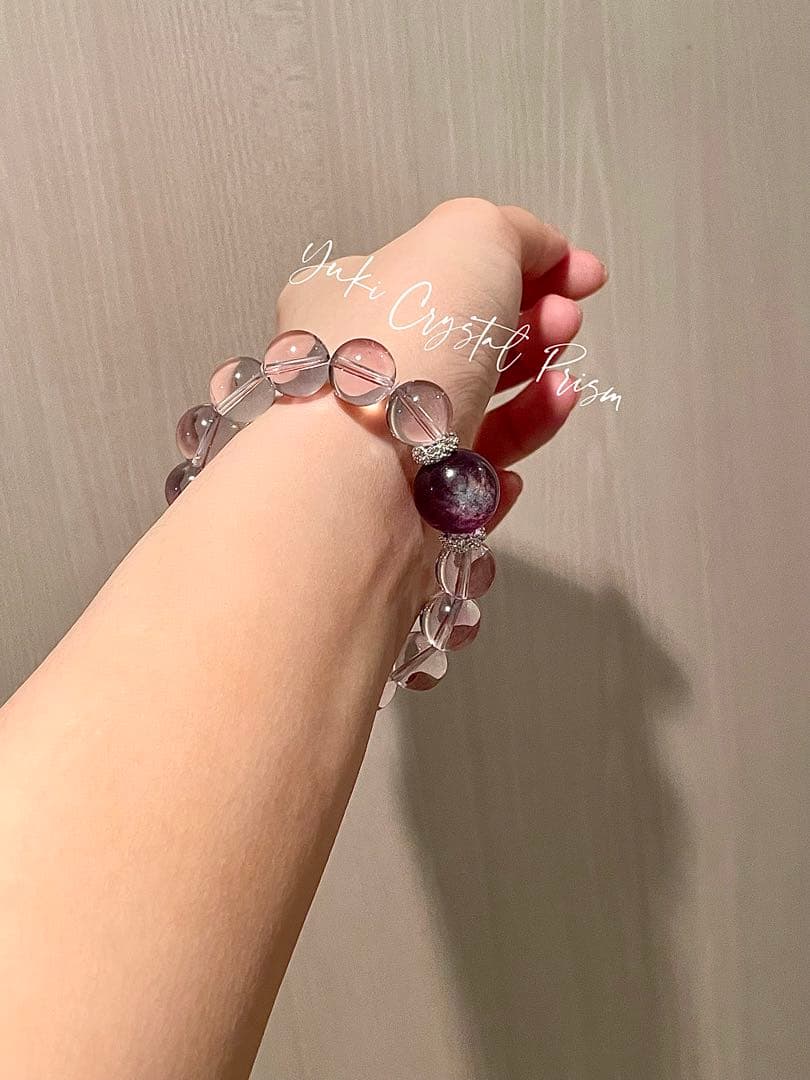 高品質ボリビア産アメジスト×紫レピドライト 天然石ブレスレット