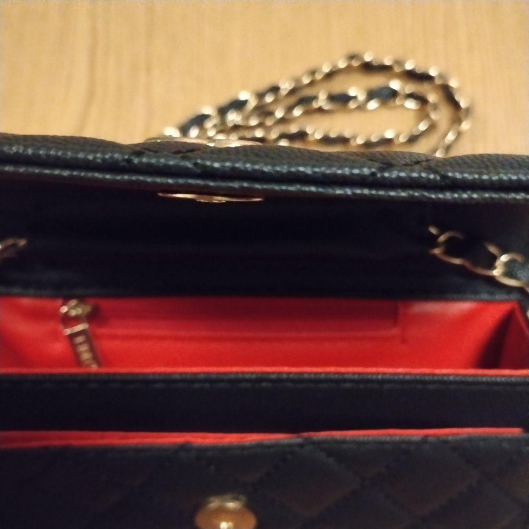 CHANEL ブラック チェーンウォレット　ゴールド　ショルダーバッグ　シャネル