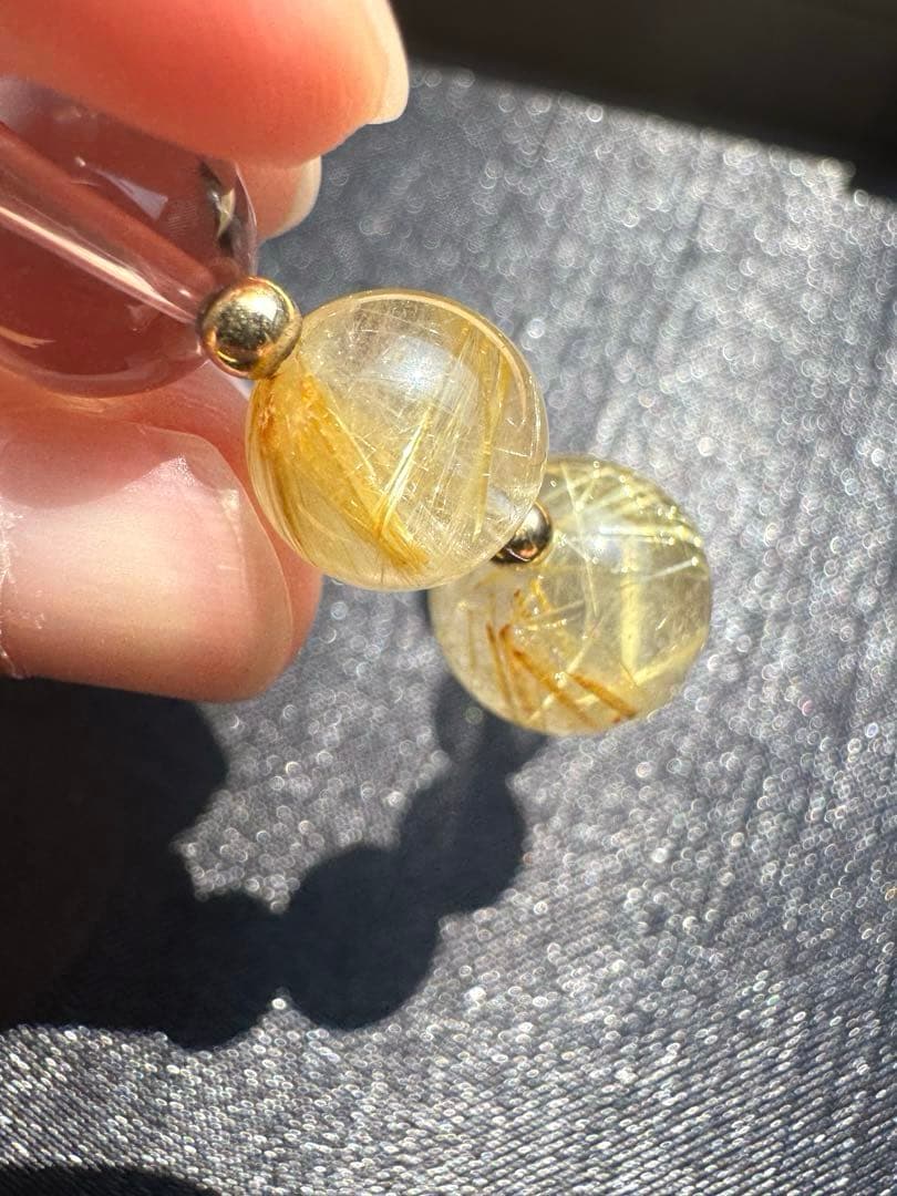 【AAAクラス】【14k】【破格】【ゴールドルチル】【染色無し本物】金運