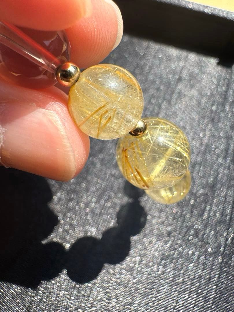 【AAAクラス】【14k】【破格】【ゴールドルチル】【染色無し本物】金運