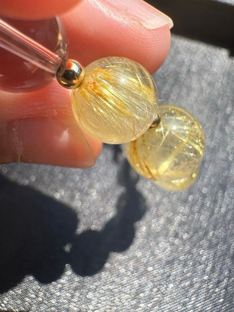 【AAAクラス】【14k】【破格】【ゴールドルチル】【染色無し本物】金運