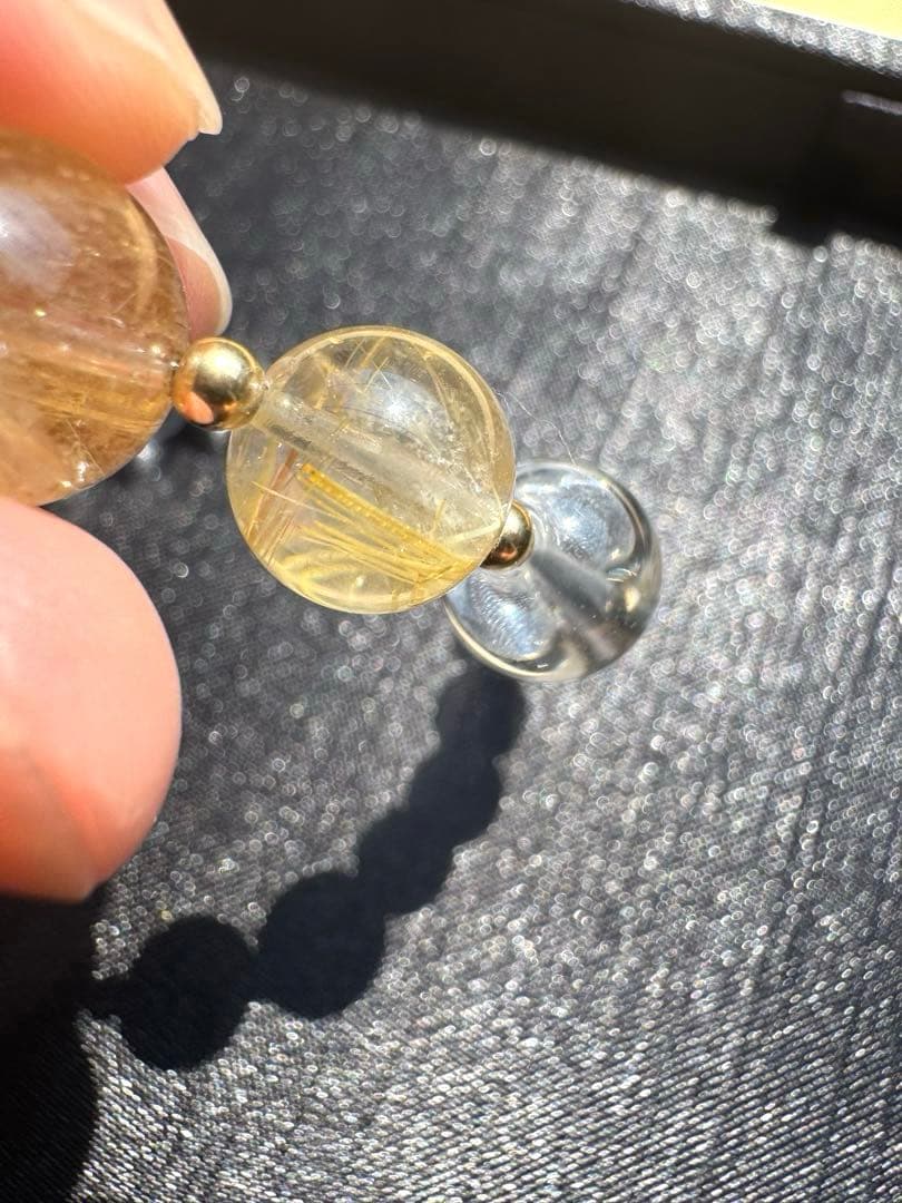 【AAAクラス】【14k】【破格】【ゴールドルチル】【染色無し本物】金運