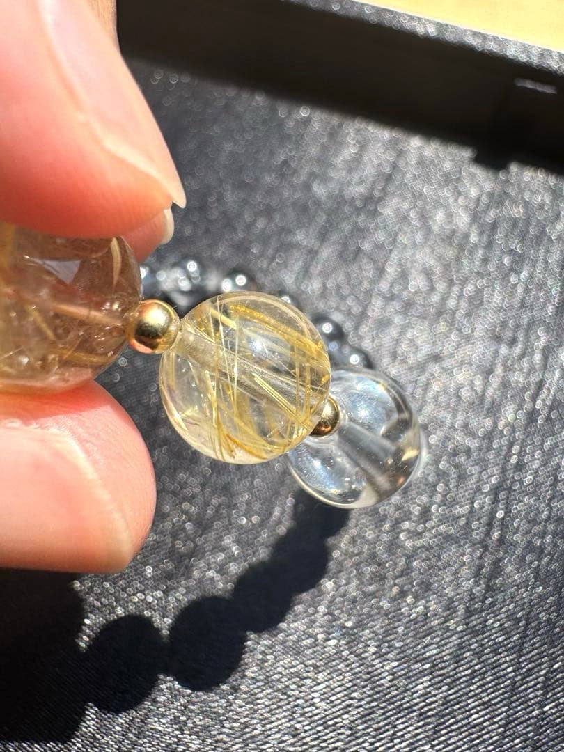 【AAAクラス】【14k】【破格】【ゴールドルチル】【染色無し本物】金運